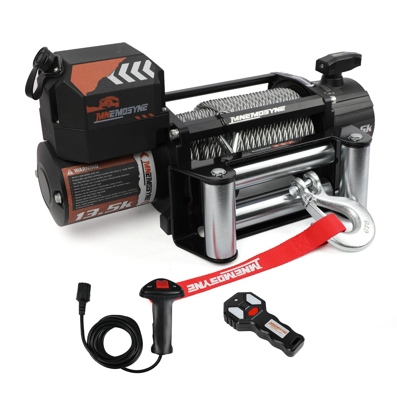 MNEMOSYNE Electric Winch 13500LBS 12V Wireless Steel Cable Truck Trailer Towing