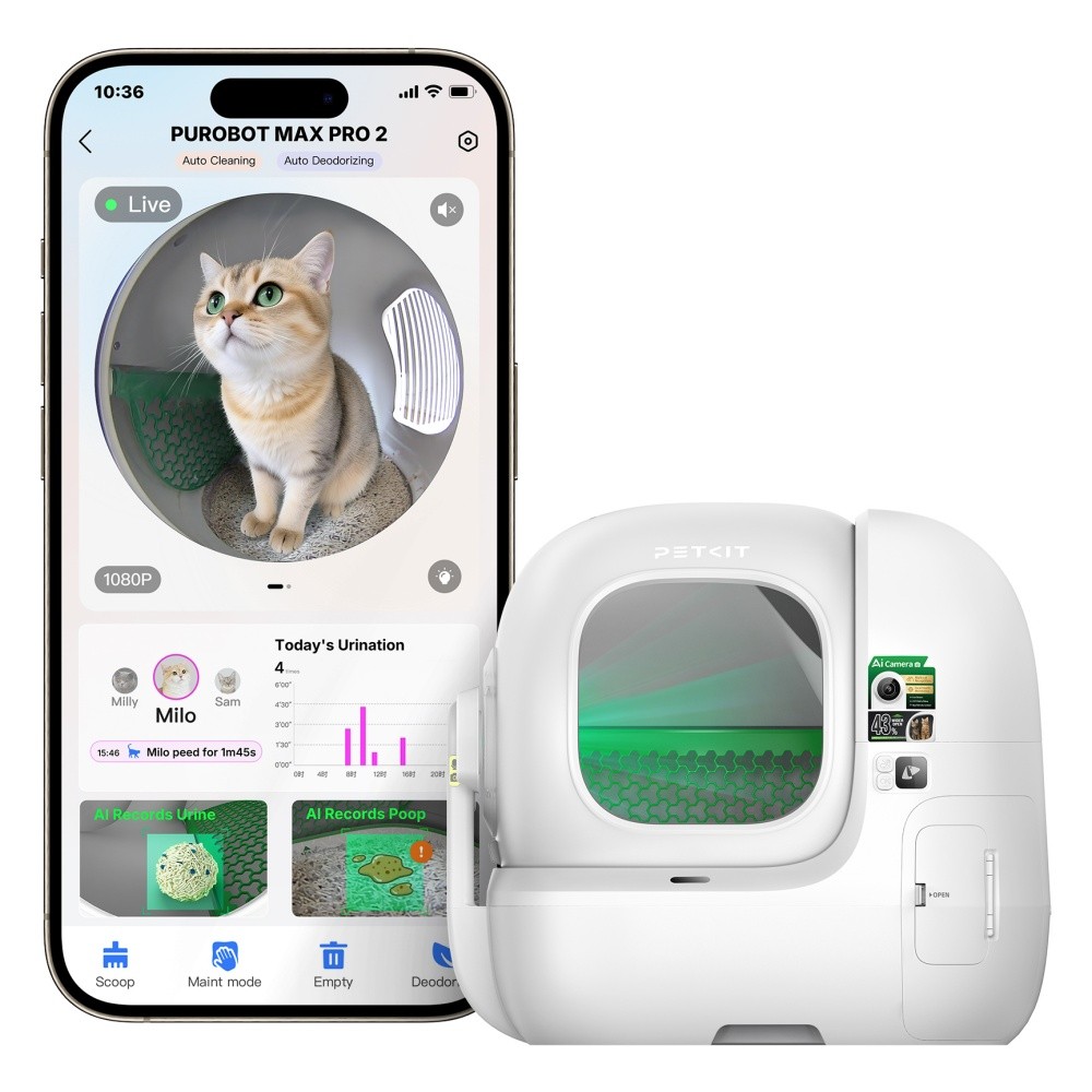 PETKIT AI-Camera Self Cleaning Automatic Litter Box WiFi App Control Odor-Free