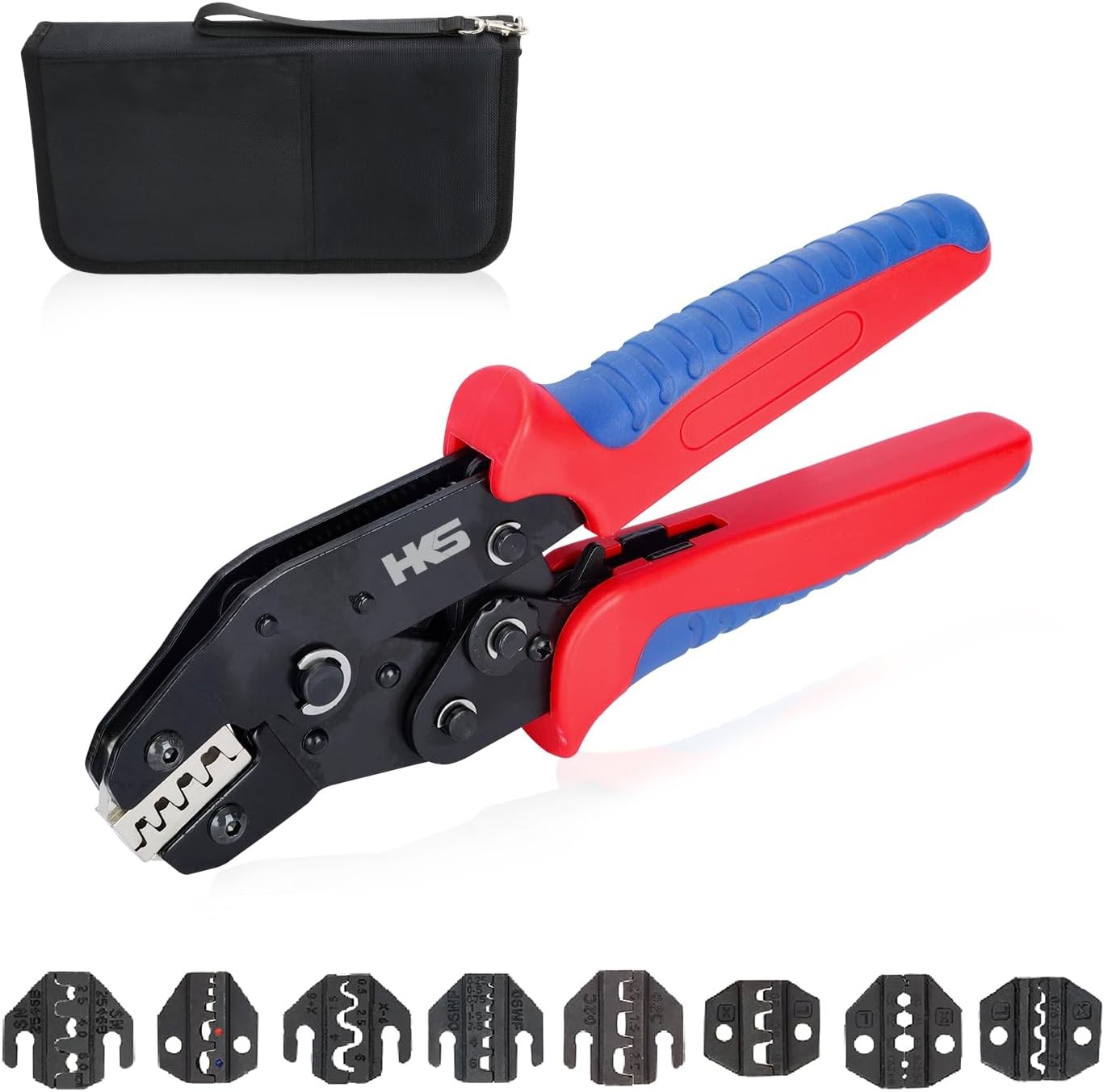 Ratcheting Crimping Tool Set 11 PCS with Changeable Jaws for Dupont JST