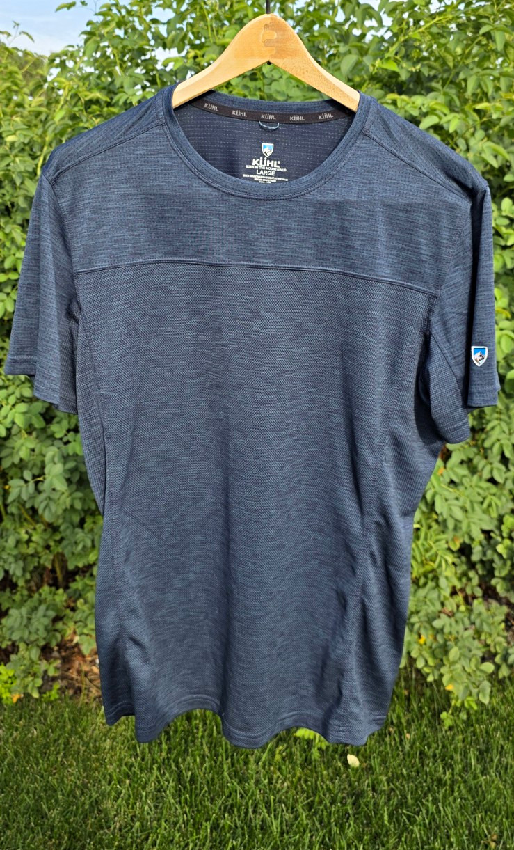 Kuhl Men’s L Blue Short Sleeve Crew Neck Solid T-Shirt Regular Fit
