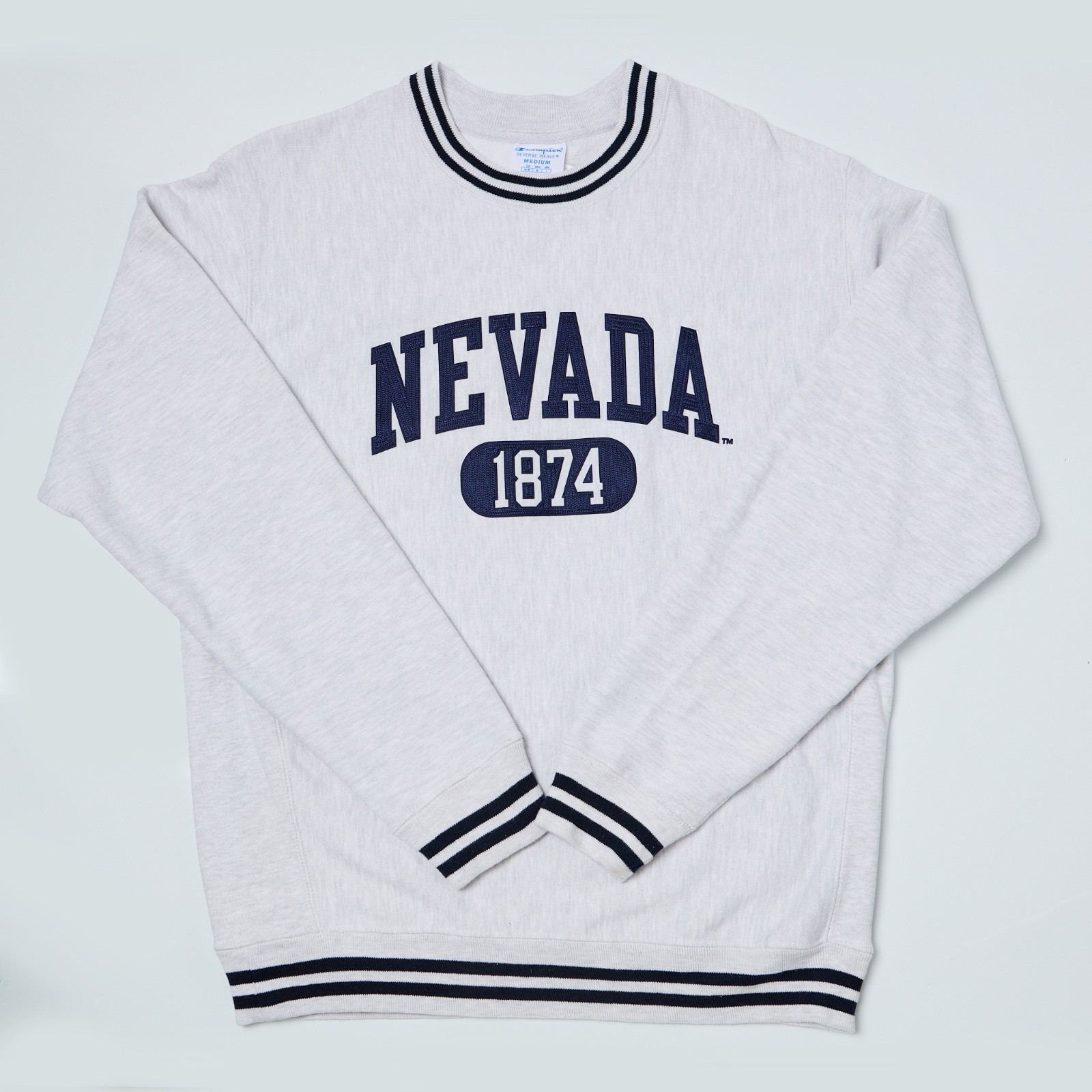 Champion Vintage 80s/90s Reverse Weave Crewneck Sweatshirt Pullover M Light Gray