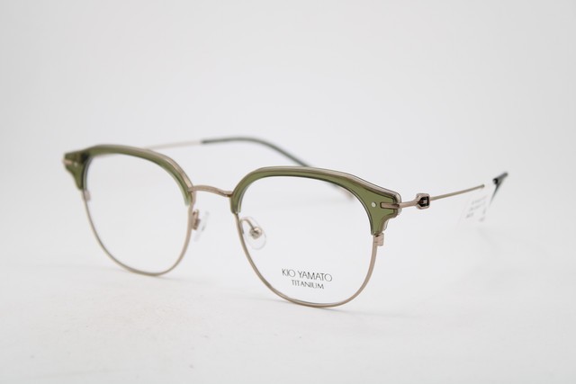 NEW KIO YAMATO KP-267U COL. 04 GREEN GUNMETAL GOLD AUTHENTIC EYEGLASSES 50-20 NEW KIO YAMATO KP-267U COL. 04 GREEN GUNMETAL GOLD AUTHENTIC EYEGLASSES 50-20