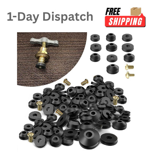 58-Pack Faucet Washer Assortment Kit Rubber Flat Beveled