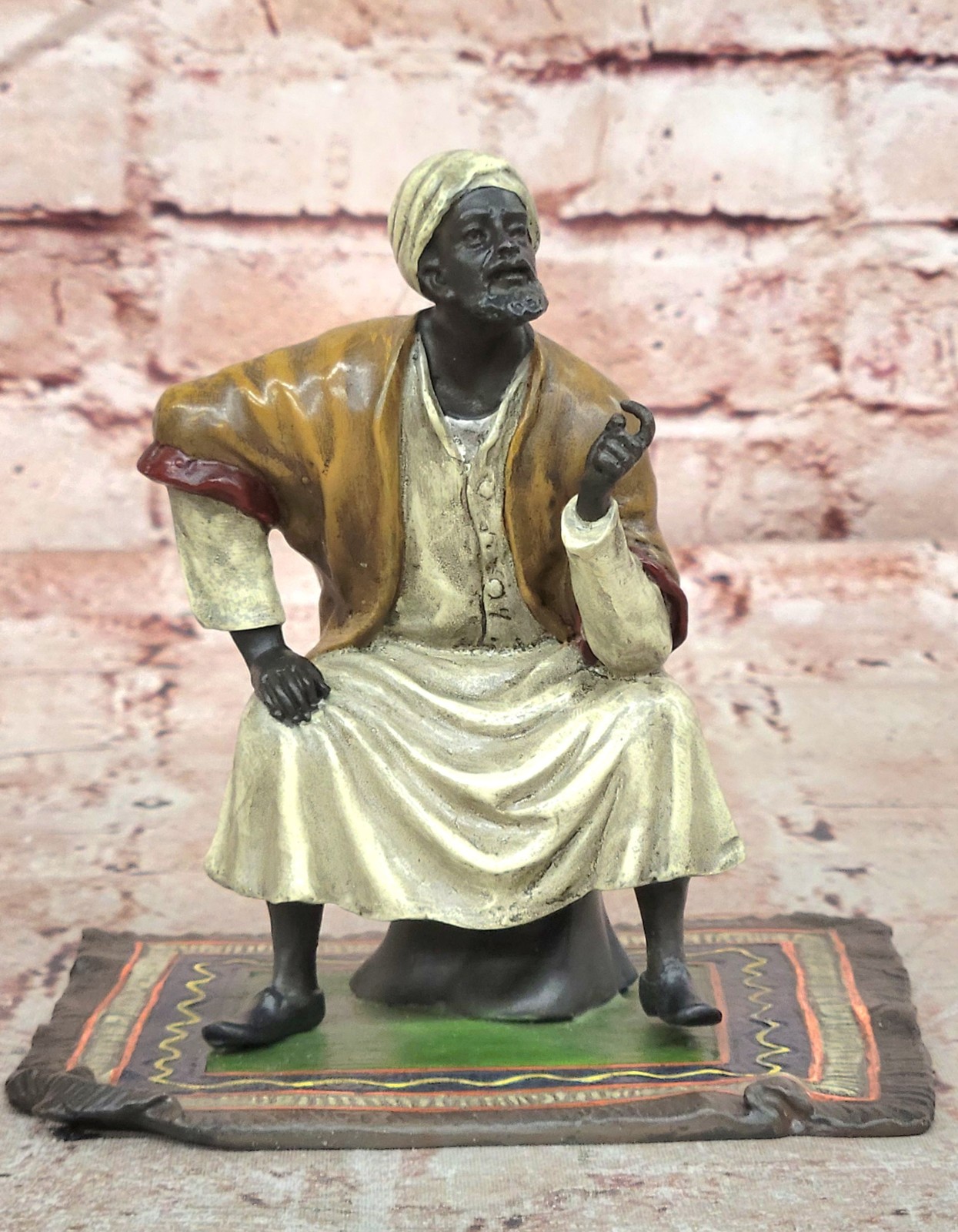Franz Bergman Bronze Arabian Merchant on Carpet Vienna Collectible Fine Art