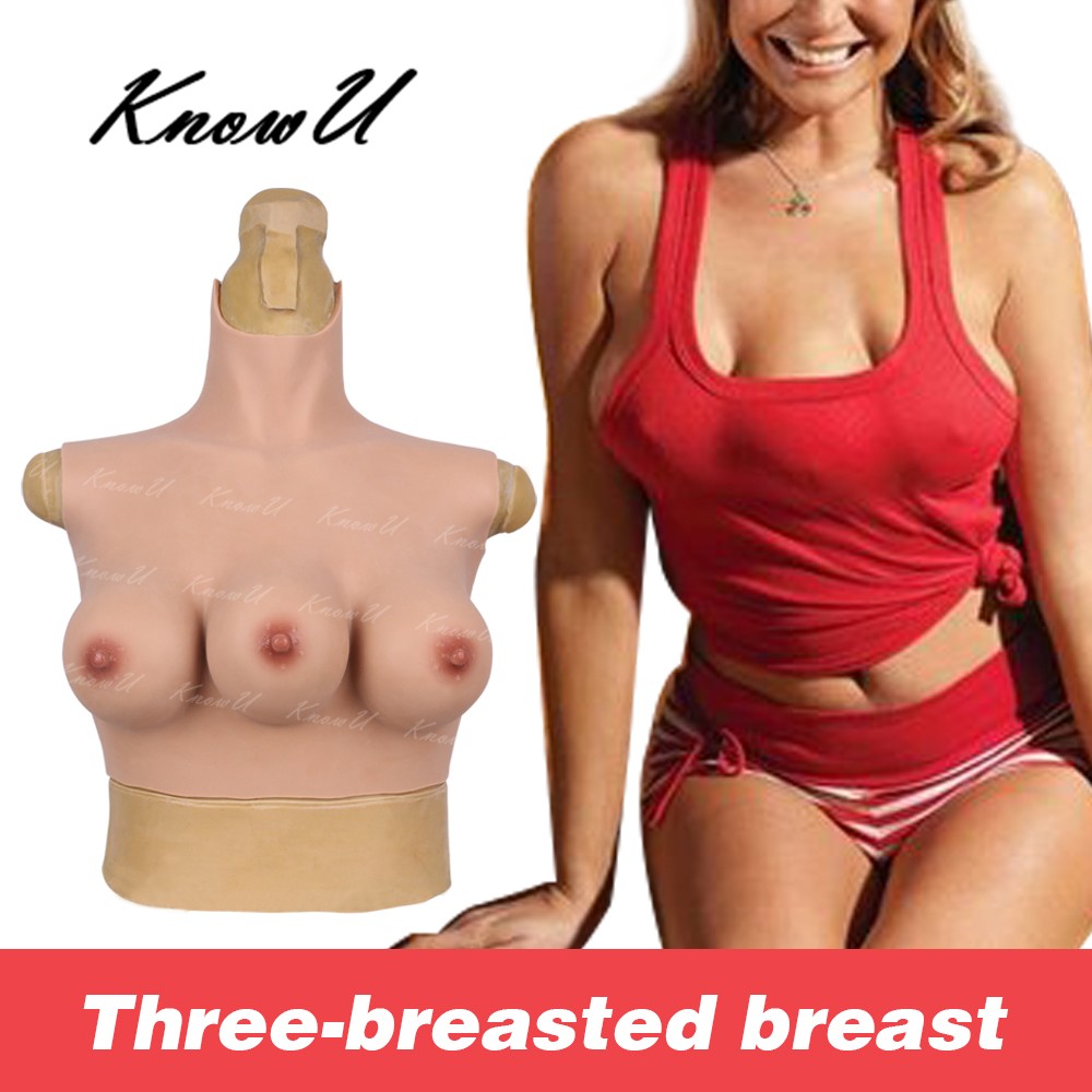 US Three-breasted Silicone Breast Forms 3 Boobs C Cup Transgender Crossdresser
