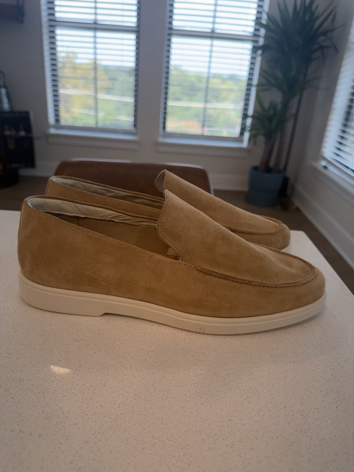 FRESCOBOL CARIOCA Men\'s Suede Slip-On Loafers Beige Size 42 Cork Insole FRESCOBOL CARIOCA Men\'s Suede Slip-On Loafers Beige Size 42 Cork Insole
