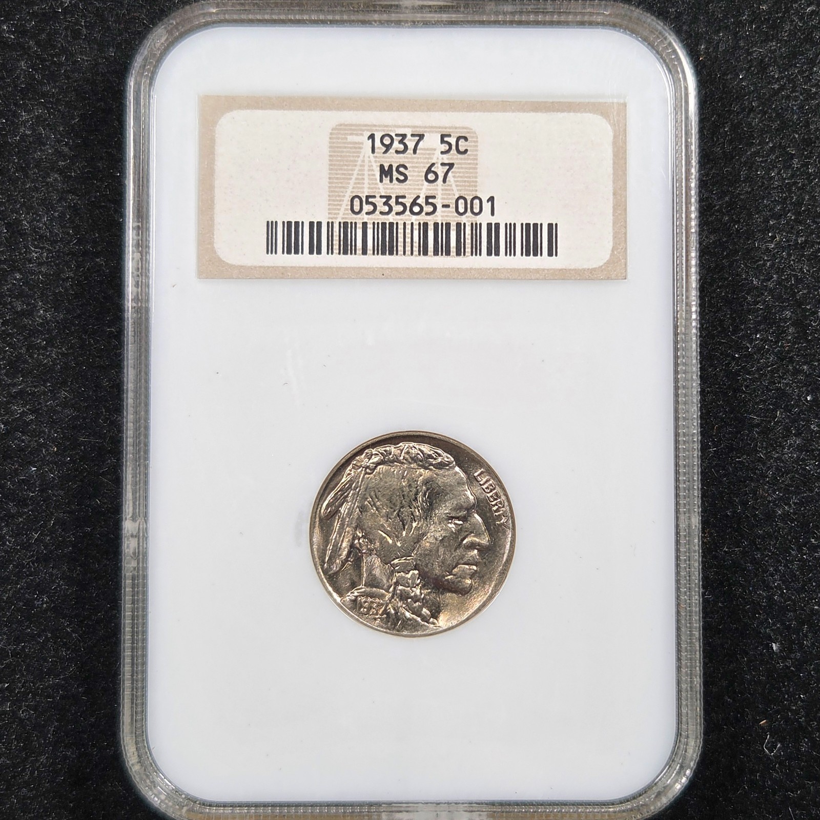 Gem BU 1937 Buffalo 5c Nickel | NGC MS67 - Old Fatty Holder