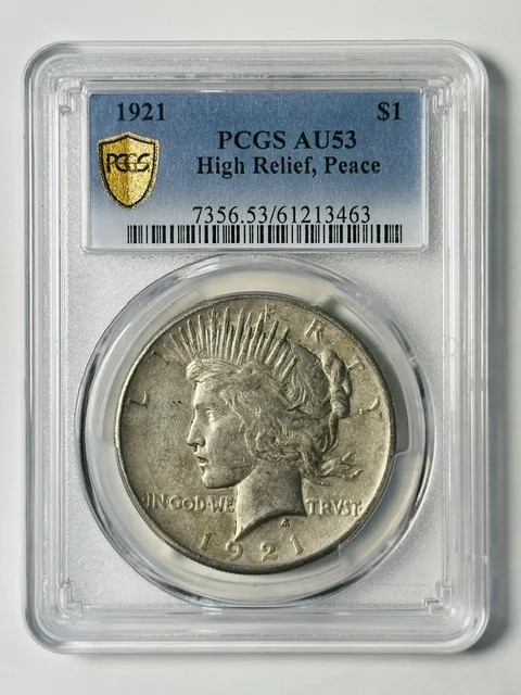 1921 Peace Dollar PCGS AU-53 Peace