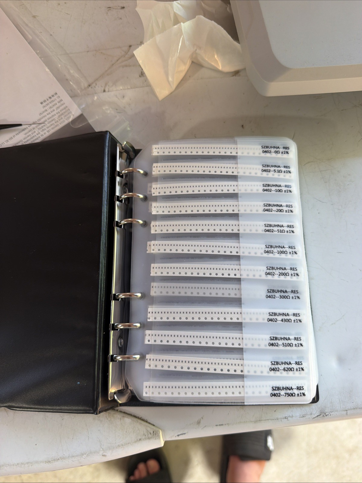 SMD/SMT Capacitor/Resistor Samples 0201/0402/0603 Book Bundle