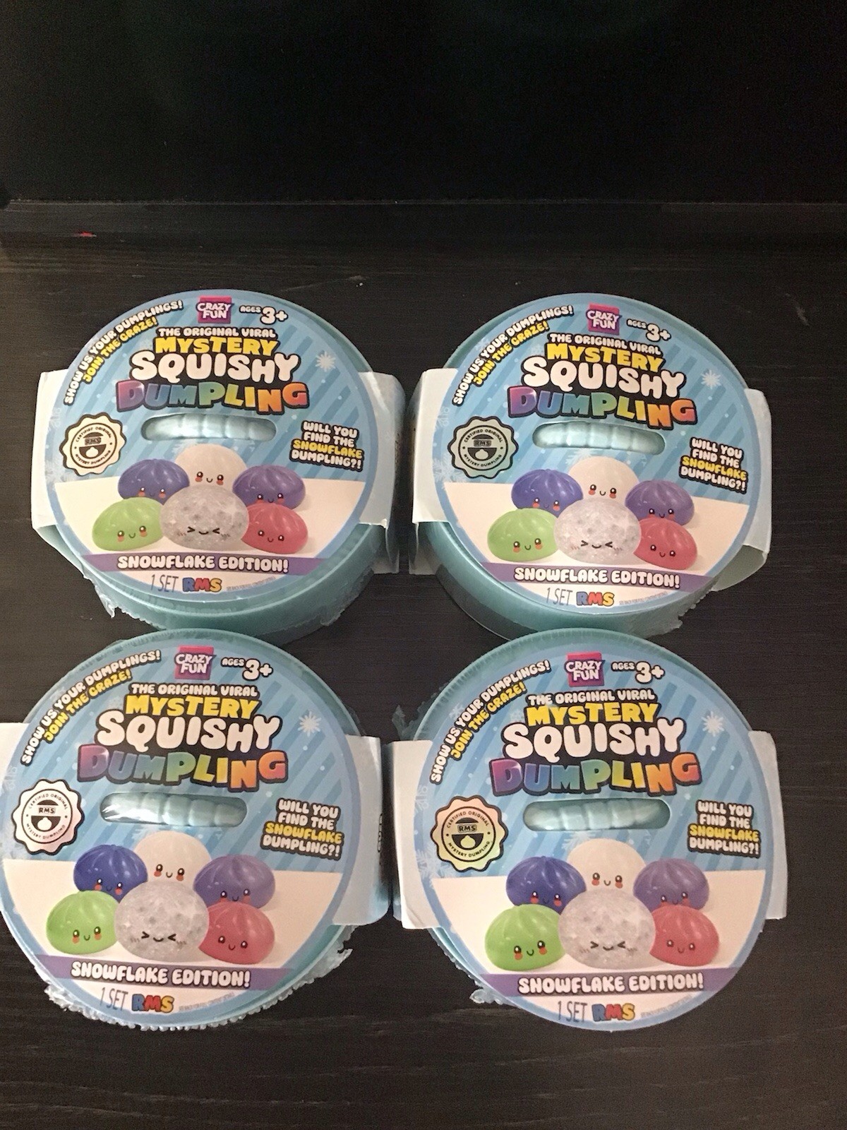 RARE Viral Mystery Dumplings Snowflake Edition Lot Of 4