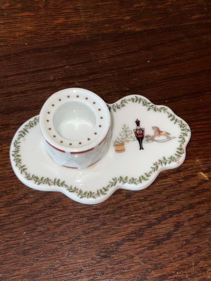 Vintage Bernardaud Limoges Grenadiers Christmas Candle Holder Toy Soldier France