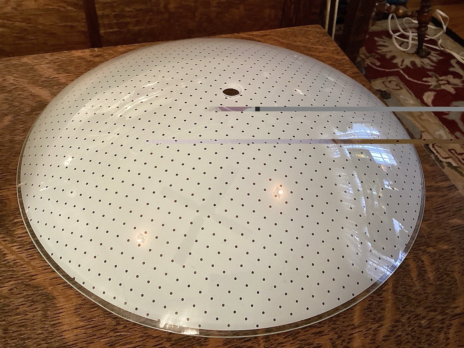 ⁠Vintage 1950s 1960s Glass Ceiling Light Shades Polka Dot Atomic Set of 6 NOS⁠