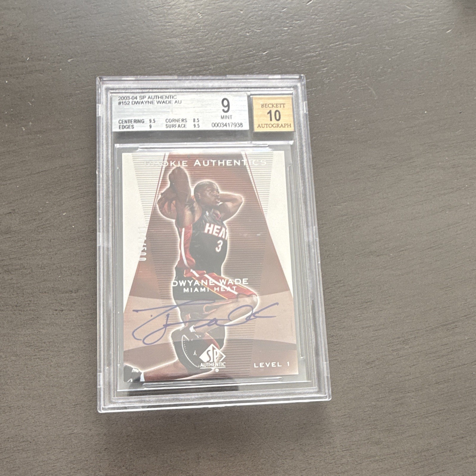 2003-04 SP Authentic Dwyane Wade Rookie Authentics Auto /500 BGS 9/10 BAS 2003-04 SP Authentic Dwyane Wade Rookie Authentics Auto /500 BGS 9/10 BAS