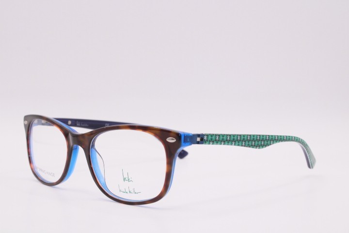 NEW NICOLE MILLER KIKI THEA C02 HAVANA BLUE GREEN AUTHENTIC EYEGLASSES 50-18