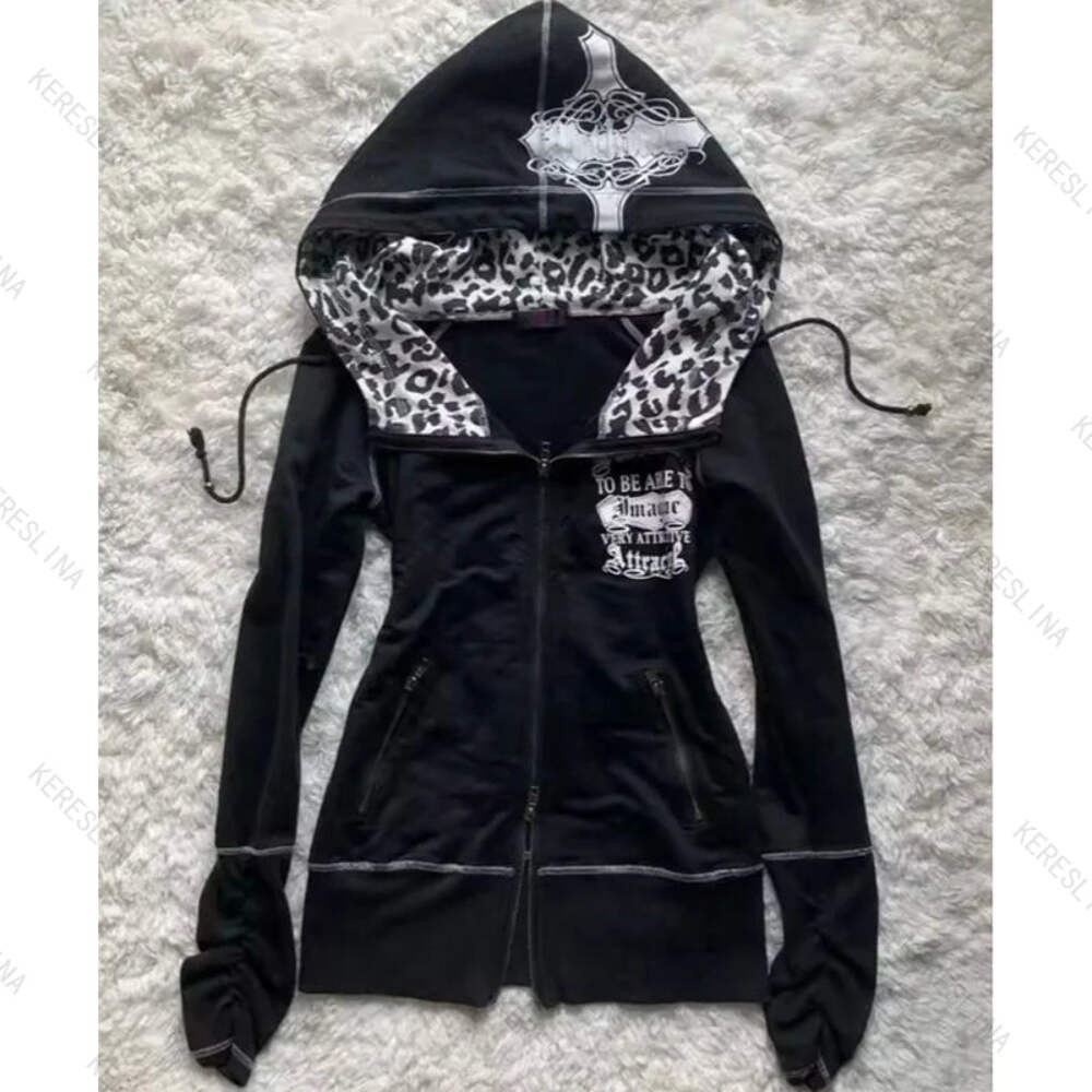 Millennium Y2k Spicy Girls Style Slimming Zipper Hoodie Autumn/Winter Gothic Vin