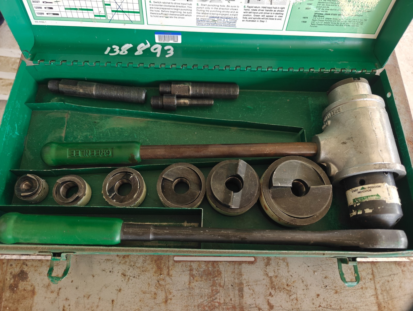 Greenlee Ratchet Knockout Driver Set 1904/1906SB