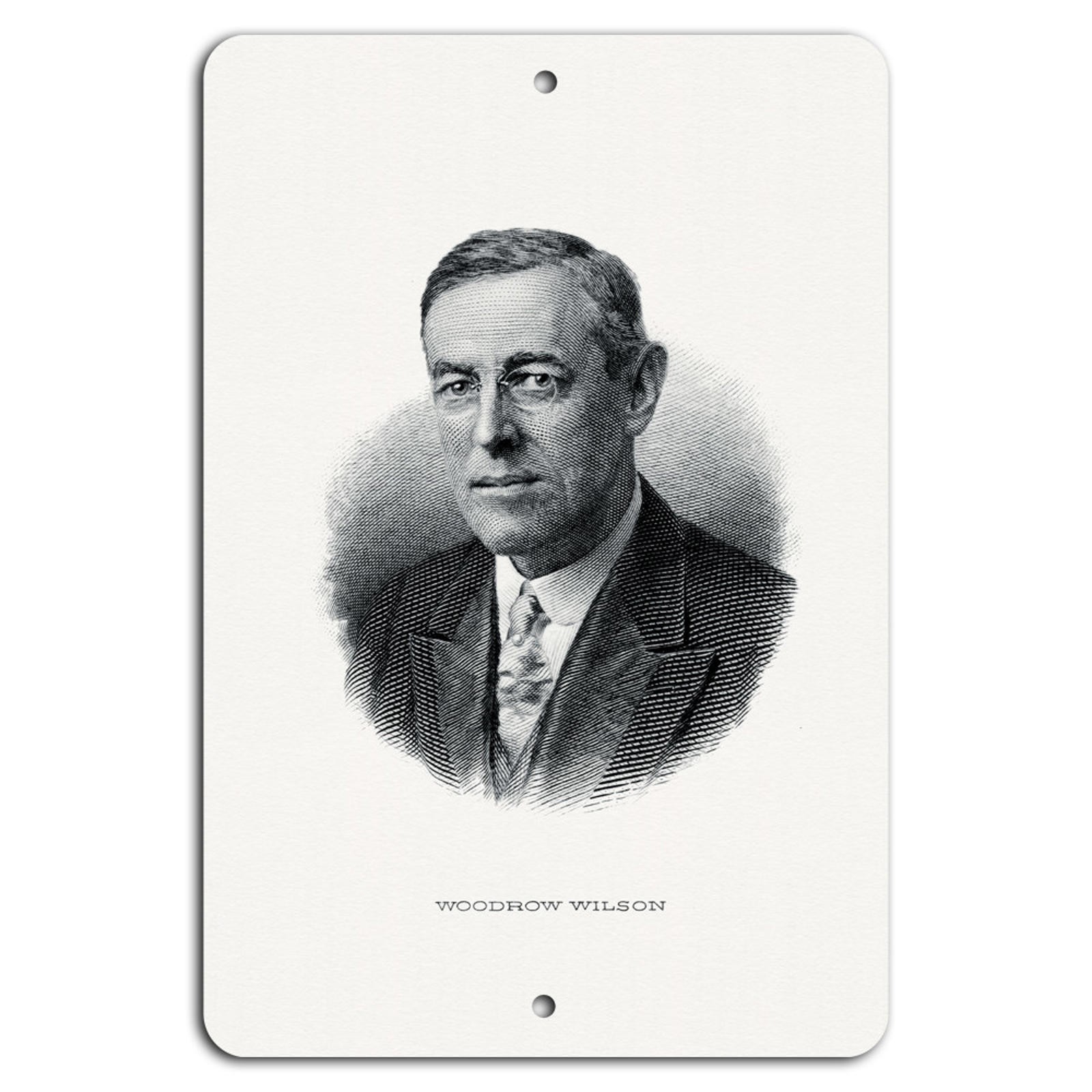 BanginPrints Woodrow Wilson Metal Sign Vintage Rustic Aluminum Decor