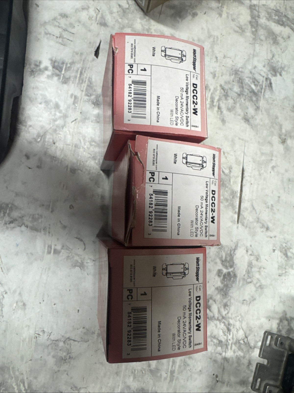 2- WattStopper DCC2-W Low Voltage Momentary Switch 50ma 24VAC/VDC - see details