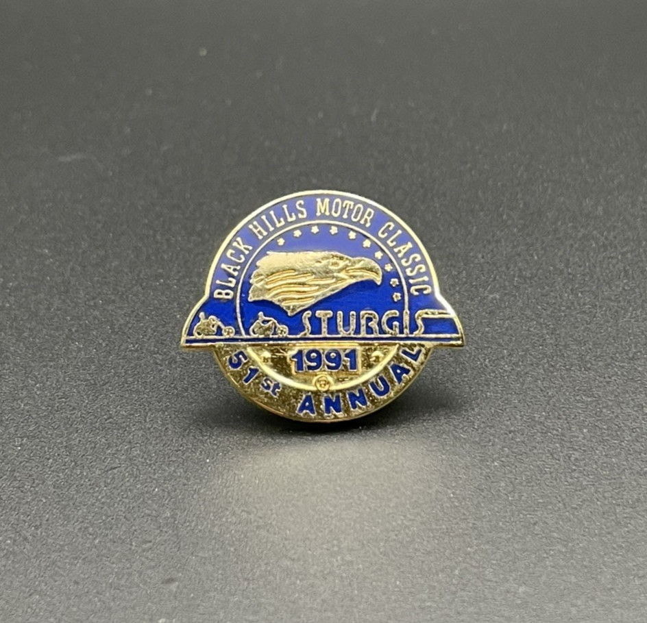 RARE VINTAGE 1991 51st STURGIS CHAMBER SOUTH DAKOTA HARLEY RALLY PIN