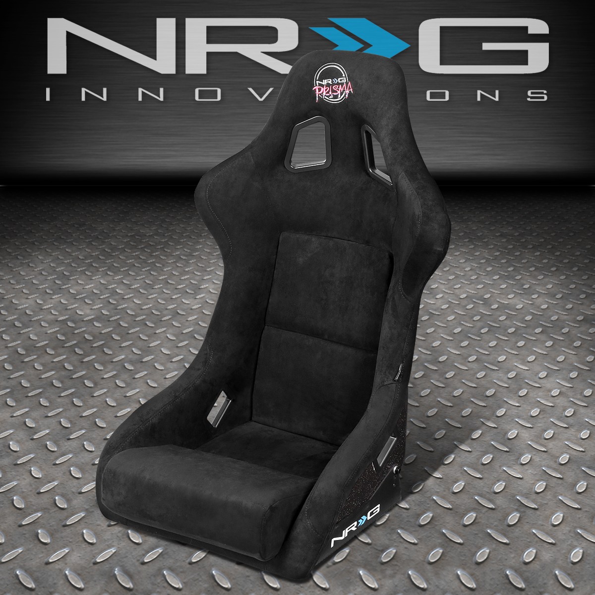 NRG INNOVATIONS FRP-302BK PRISMA 1PC ALCANTARA BUCKET RACING SEAT LARGE SIZE