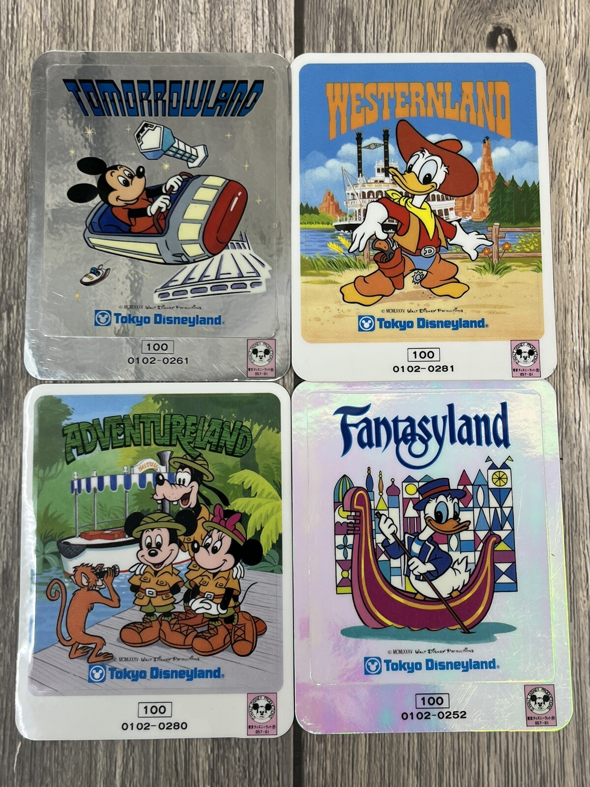 VTG 1985 Tokyo Disneyland Stickers Westernland Tomorrowland Fantasy Adventure 