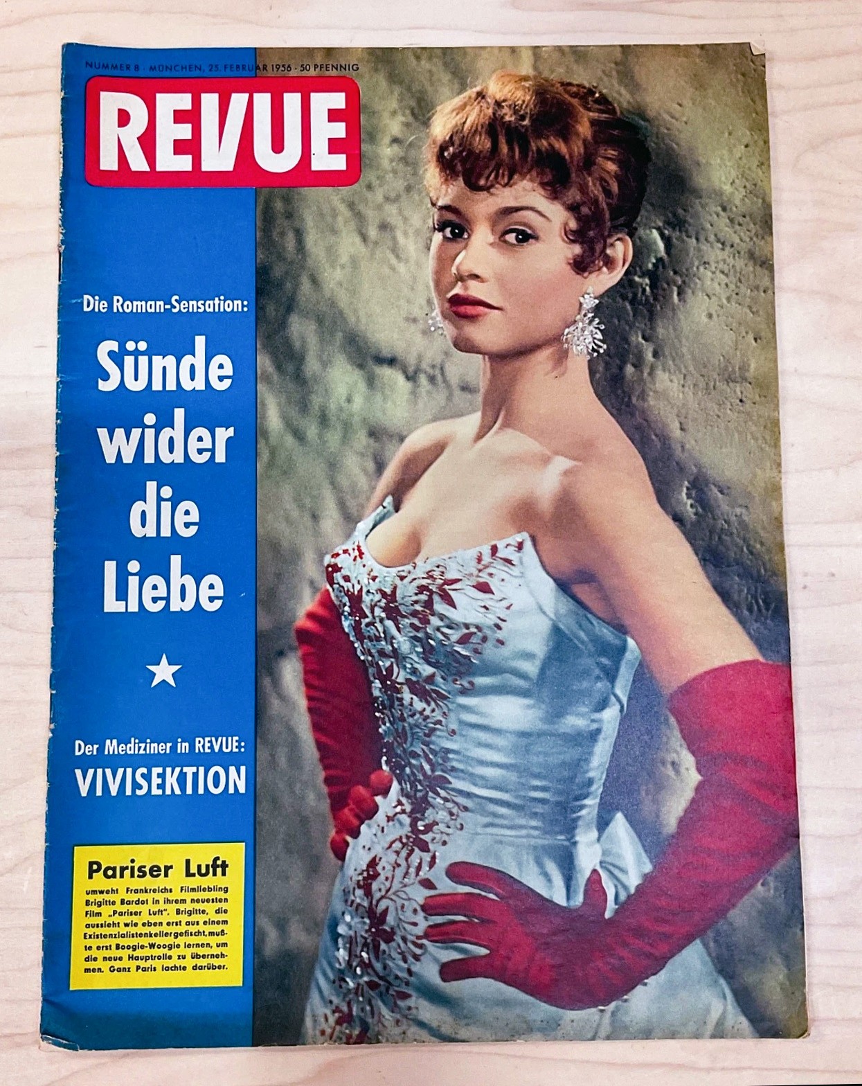 1956 Brigitte Bardot REVUE Magazine February 25 Entire German Magazine Vintage