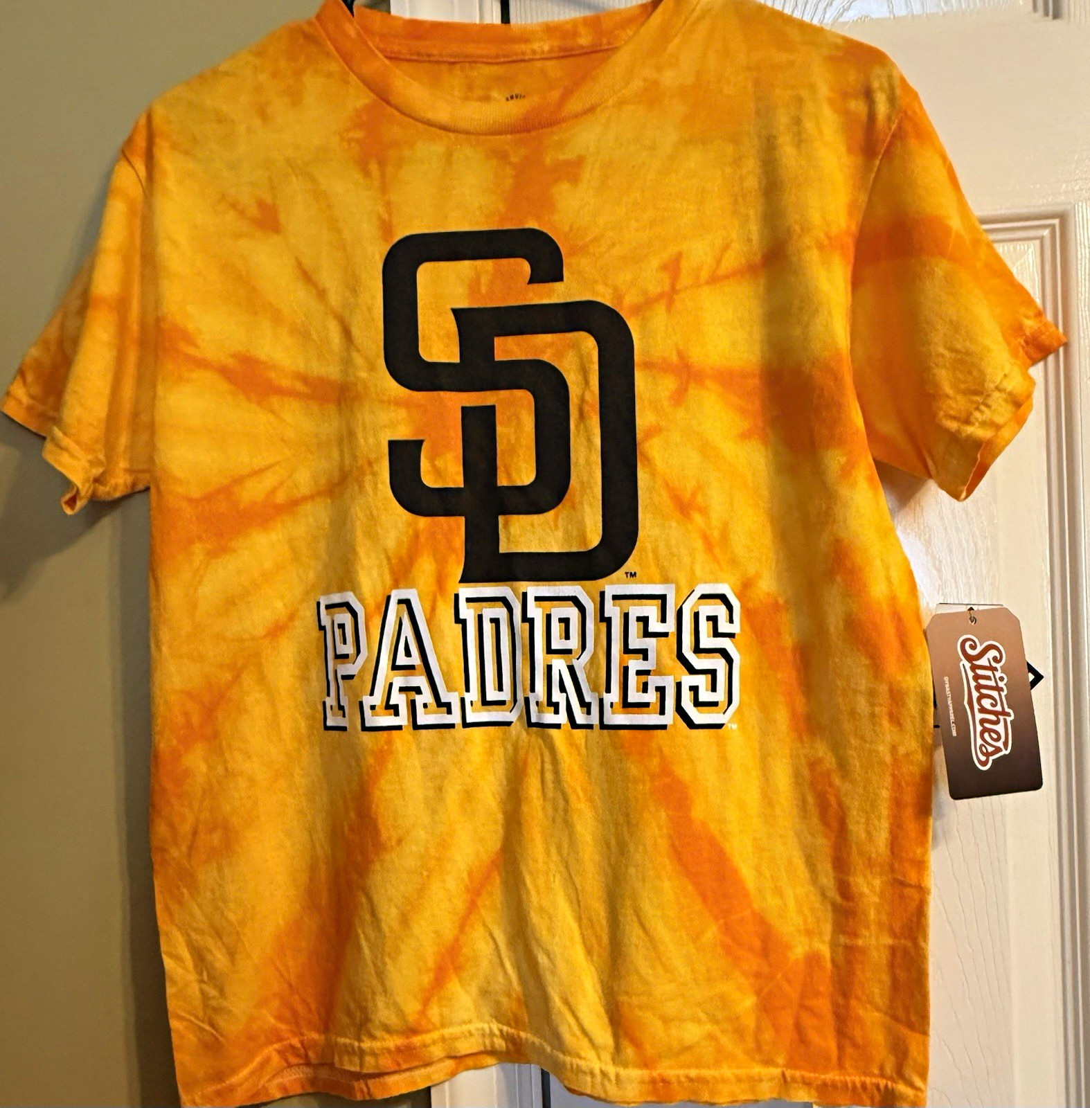 Stitches San Diego Padres MLB Tie-Dye T-Shirt Gold/Orange Size XL Licensed