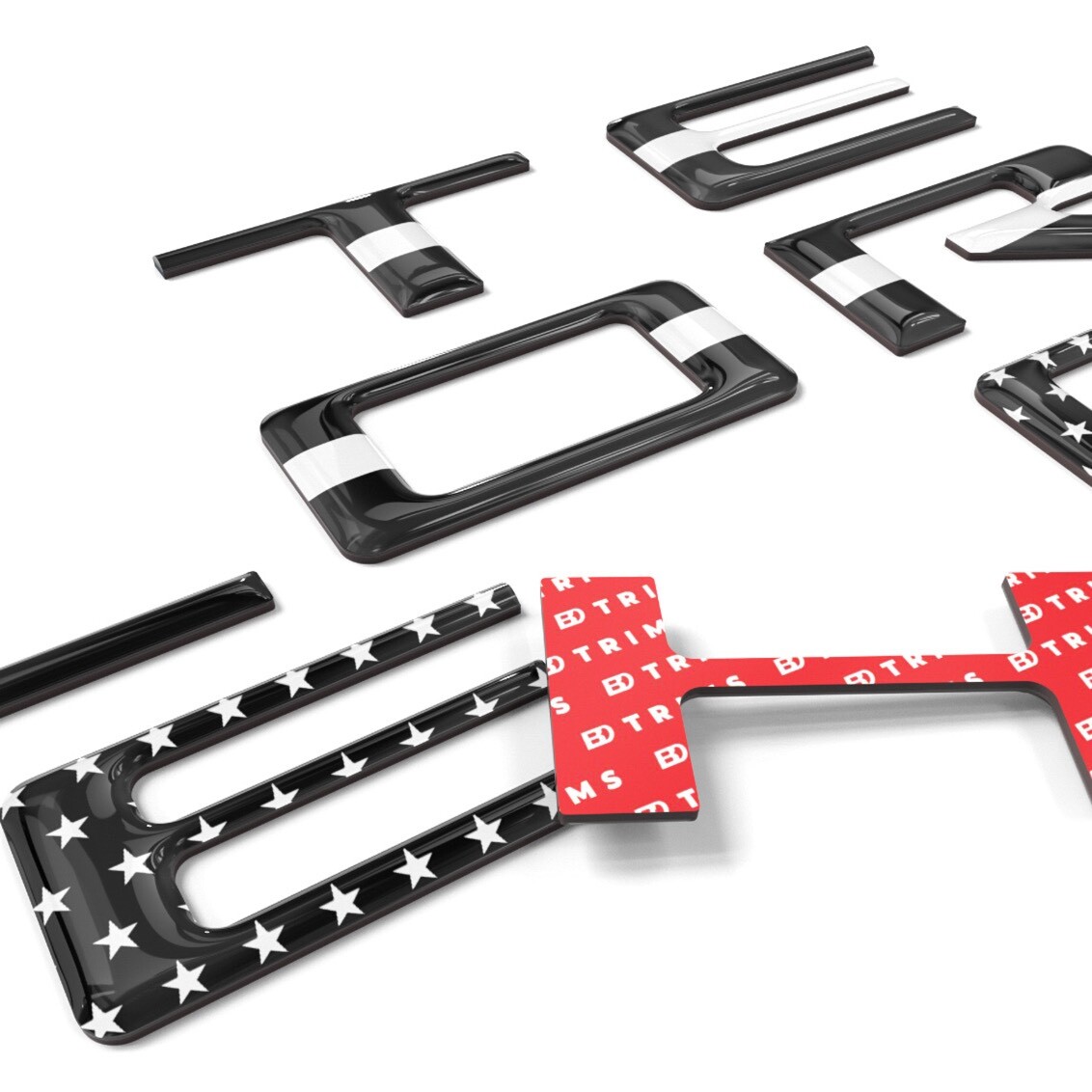 Blackout Flag Tailgate Domed 3D Letter Inserts compatible w/ 2021-2022 Colorado