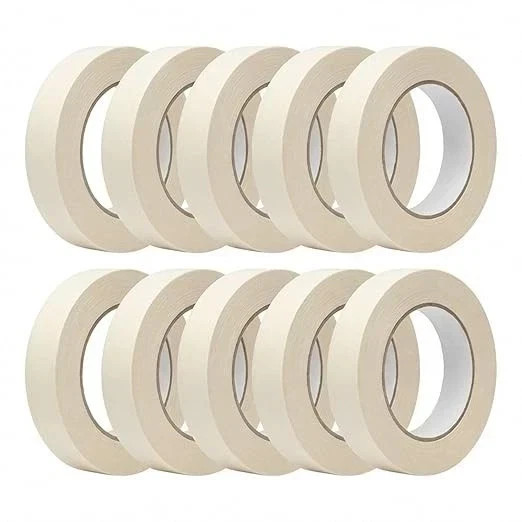 Masking Tape 0.75 inch x 55 Yards x 10 Rolls, White Painters Tape for General