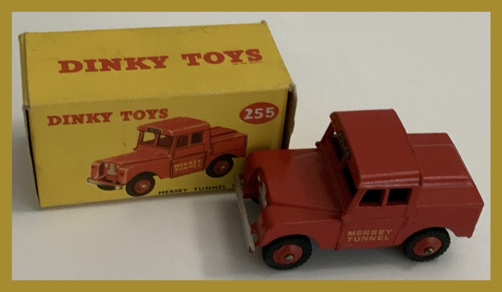 Vtg Dinky 255 Mersey Tunnel Police Van Red Meccano - Great Condition-W/Box
