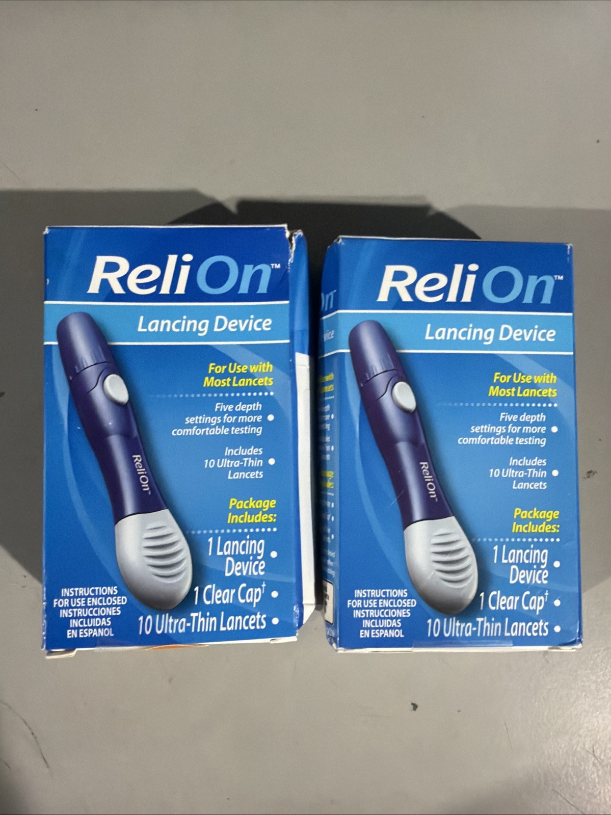 2 X ReliOn Lancing Device with 10 Ultra Thin Lancets BNIB 2 X ReliOn Lancing Device with 10 Ultra Thin Lancets BNIB