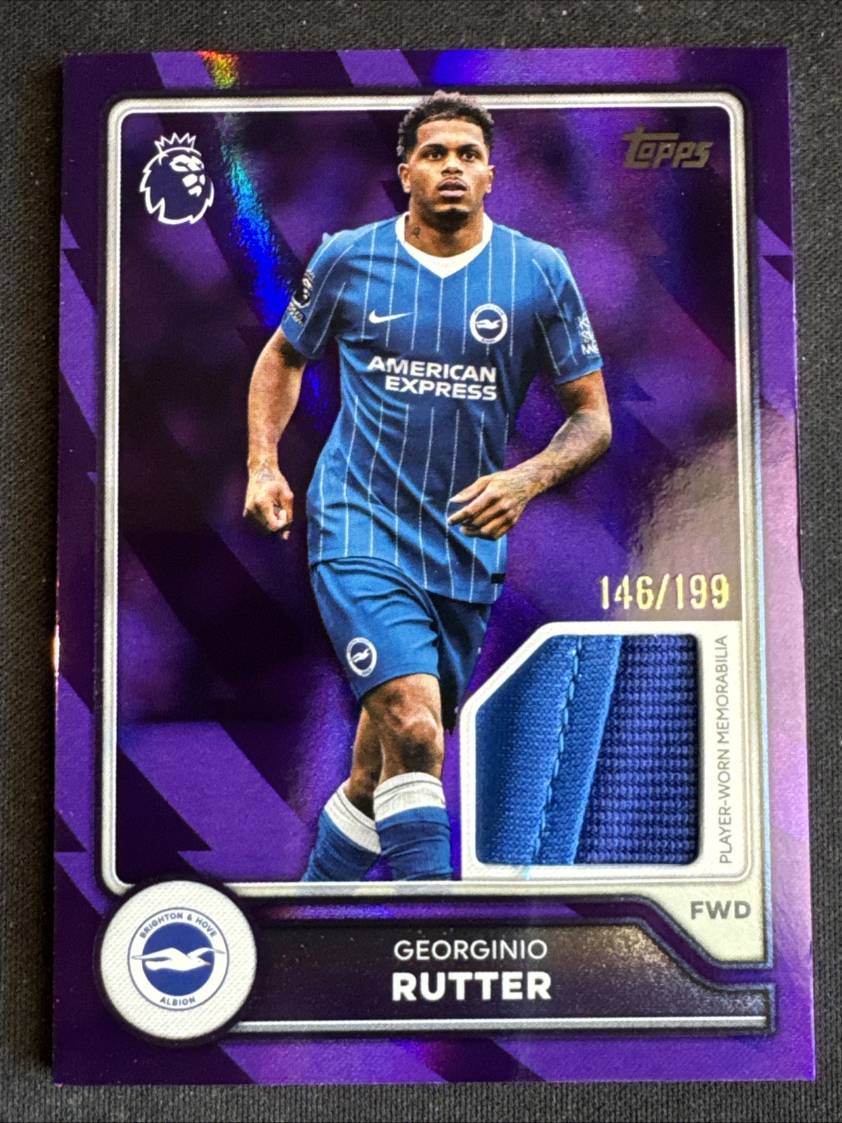2026 Topps Premier League Flagship Georginio Rutter Purple Worn Patch /199