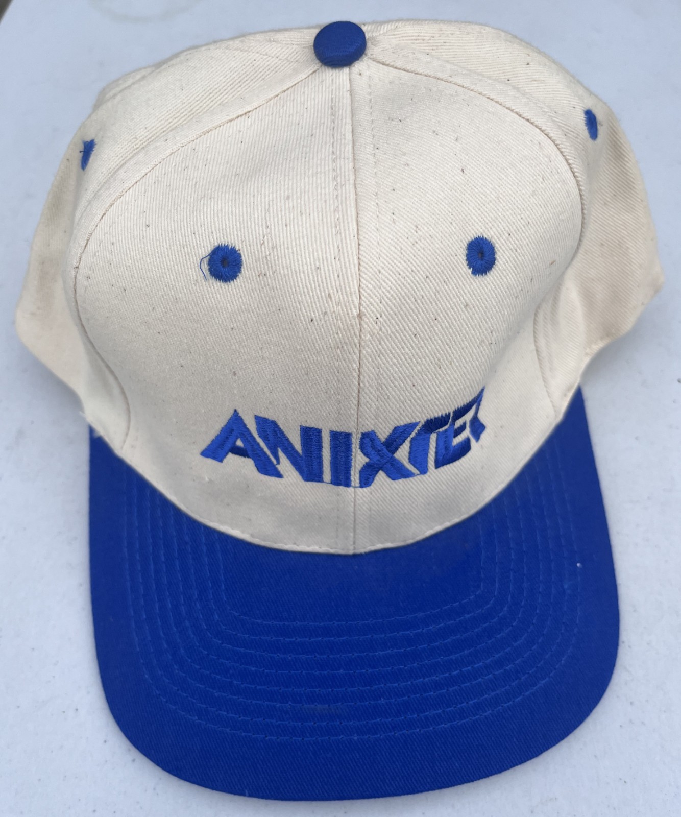 Anixter Snapback Hat Blue & Cream OSFA Embroidered; Never Worn