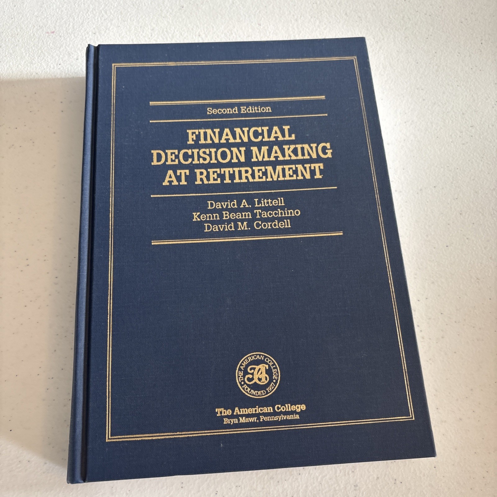Financial Decision Making At Retirement Second edition Hardcover 