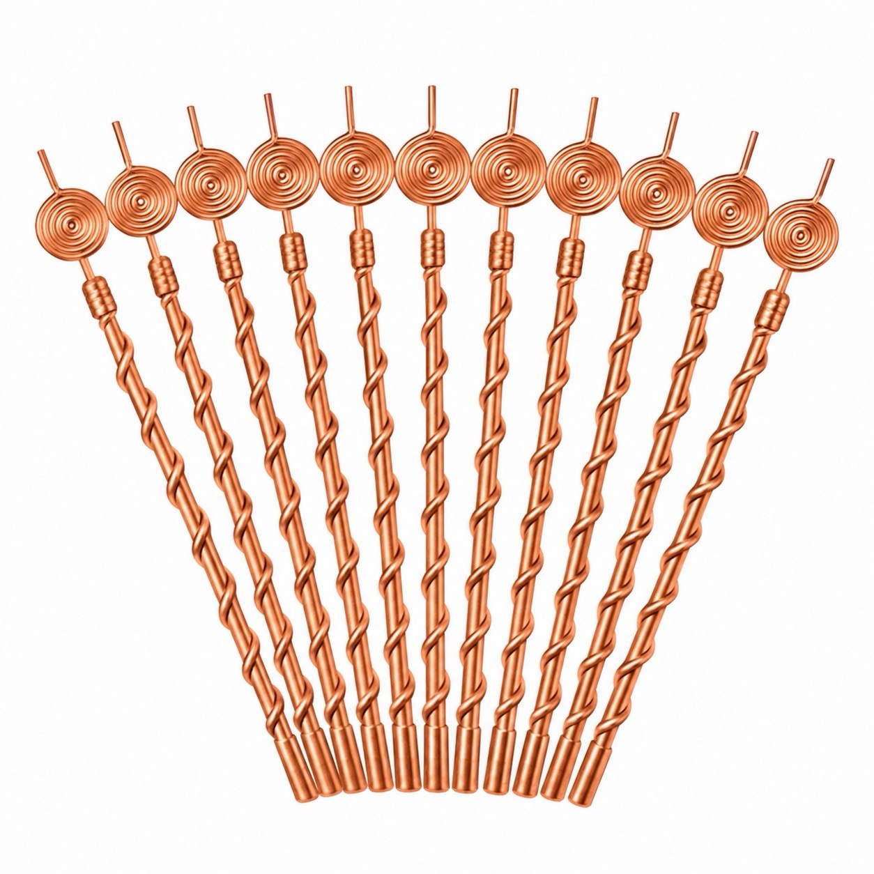 KLEONE 12pc Pure Copper Electroculture Spiral Garden Stakes
