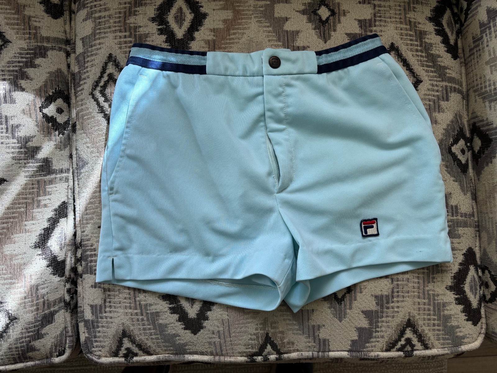 Vintage Fila tennis shorts purchased in Italy in 1977. Light blue, waist 30.