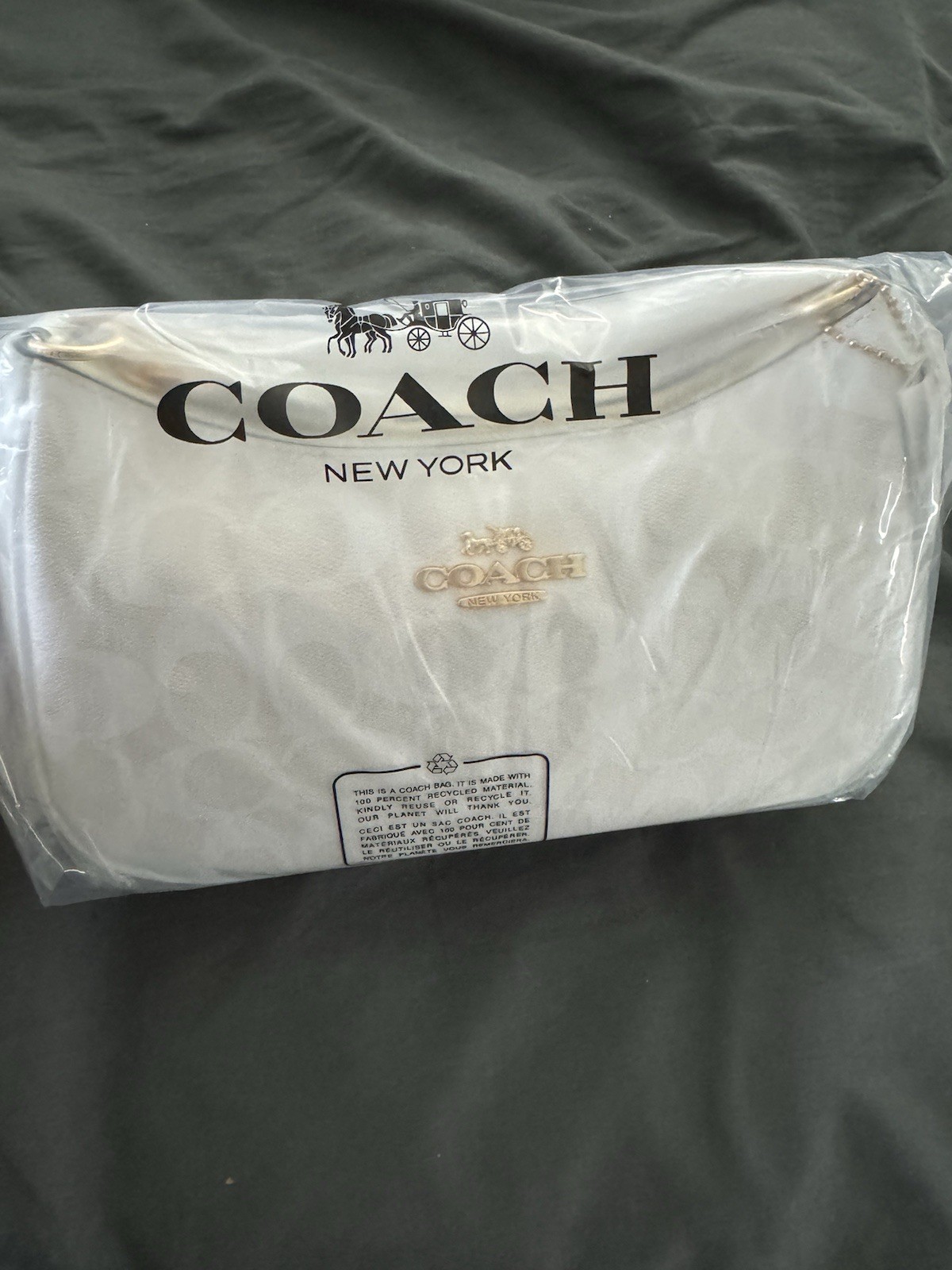 New Coach Teri Shoulder Bag in signature Canvas “White/Chalk”.