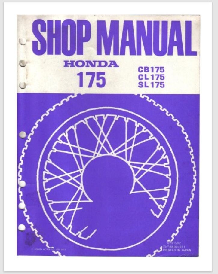 1975 Honda CB CL SL 175 Shop Manual 100 pages