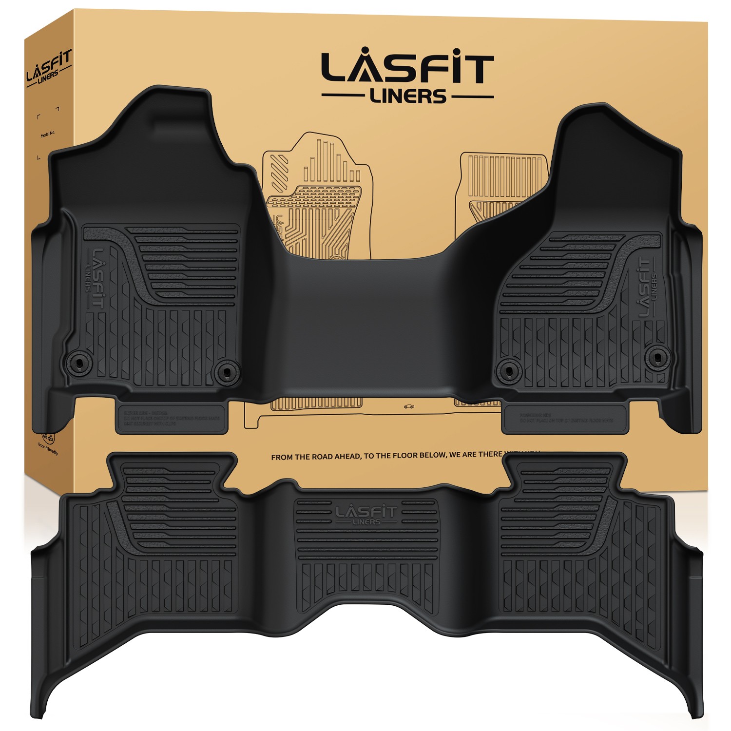 LASFIT TPE Floor Mats for 2013-2018 RAM 1500 & 2019-2024 1500 Classic Quad Cab