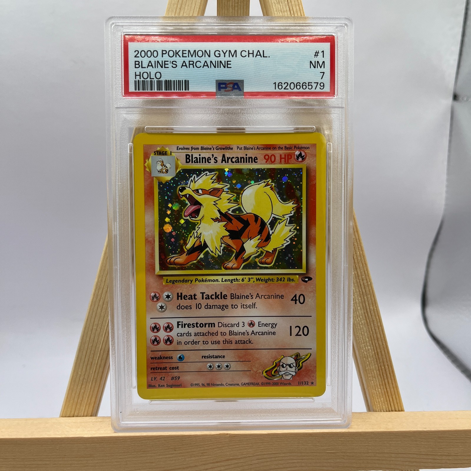 2000 Pokemon Gym Challenge #1 Blaine\'s Arcanine Holo PSA 7