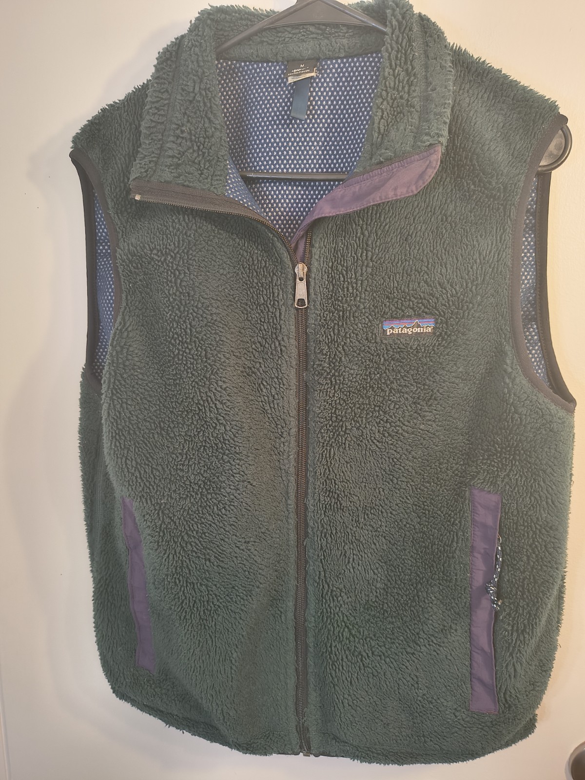 VTG 1990s Patagonia Retro X Fleece Vest M PEF Hunter Green Purple 1992 Tag USA