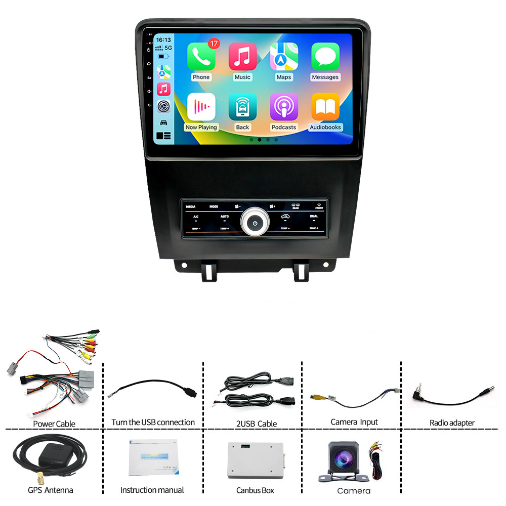 For 2010-2014 Ford Mustang Apple Carplay Car Radio Android 15 Navi GPS Player