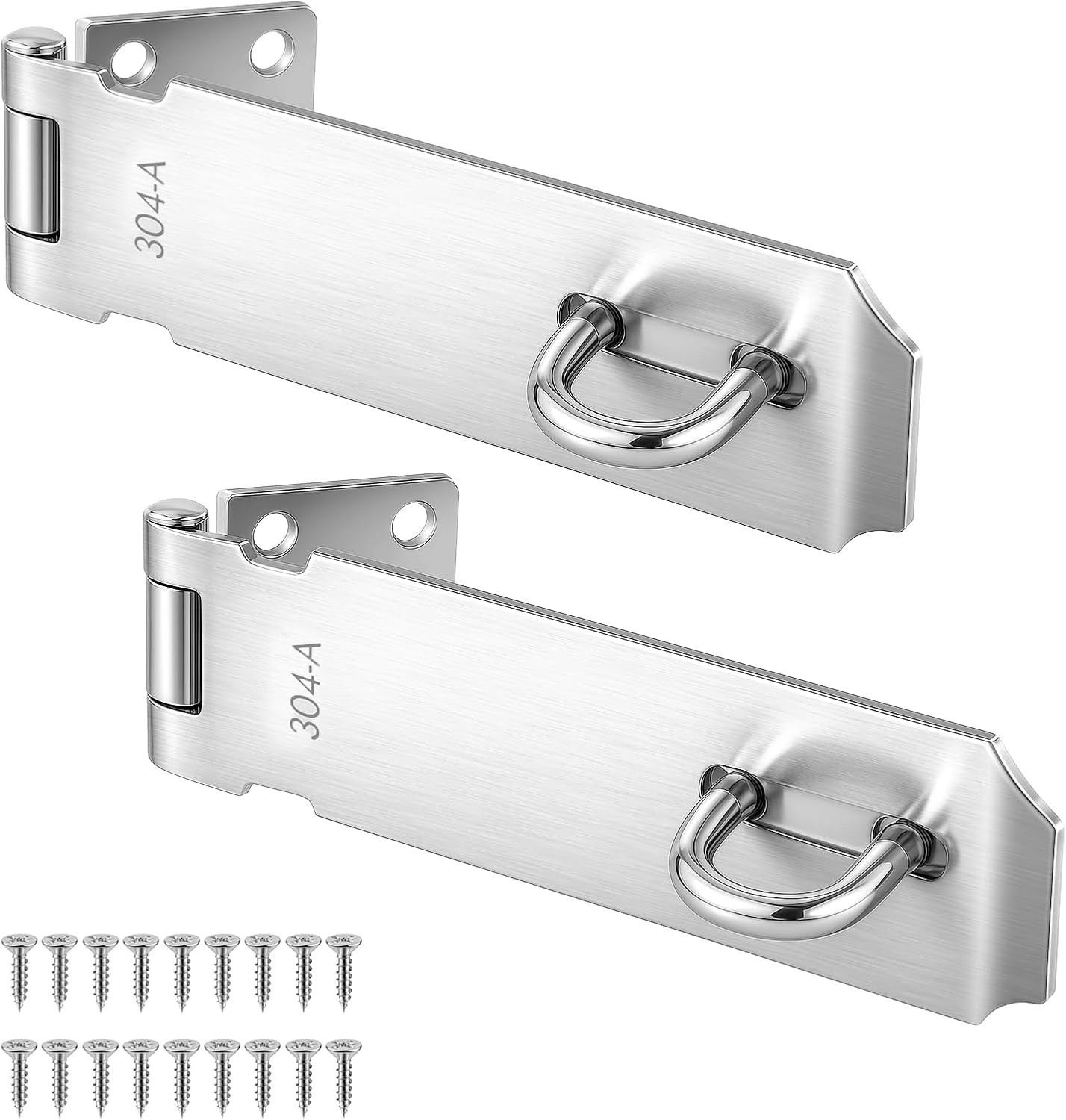 2 Pcs Door Locks Hasp Latch 5 Inch Stainless Steel Safety Packlock Clasp...