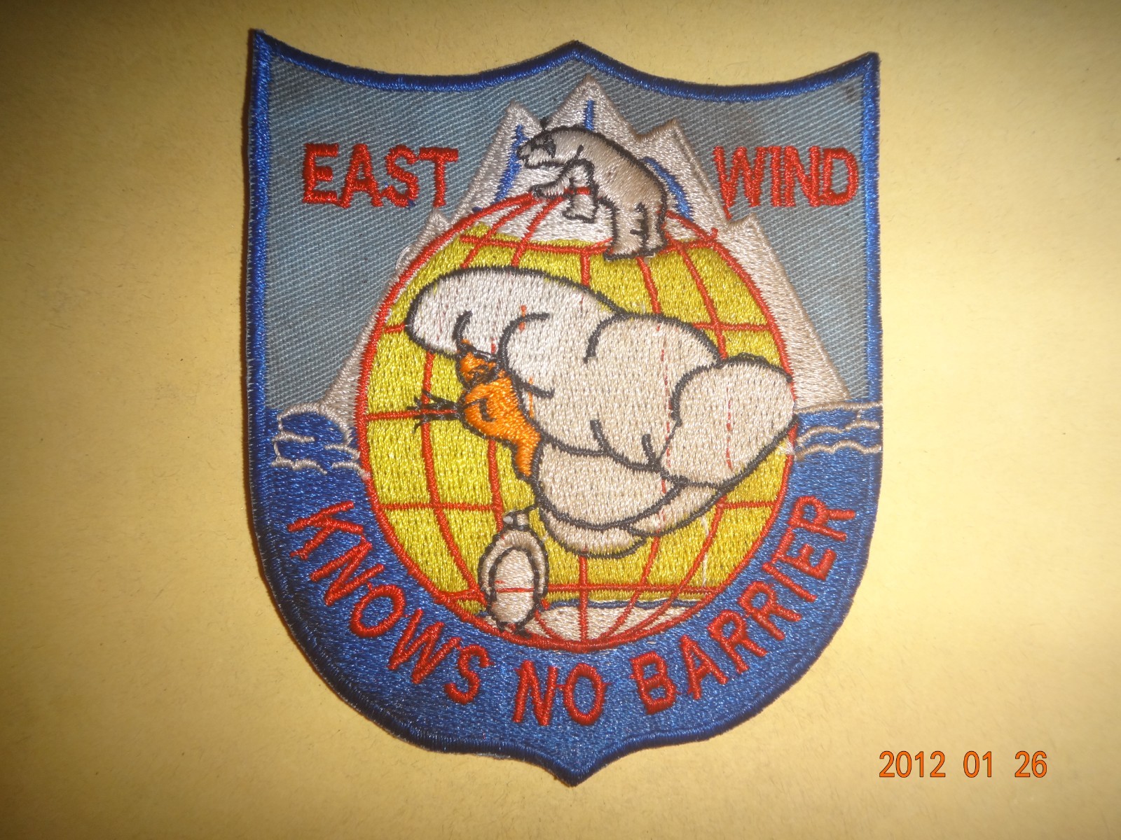 USCG Patch Coast Guard Cutter USCGC EASTWIND WAGB-279 motto KNOWS NO BARRIER