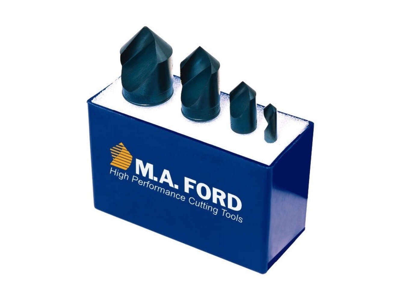 MA Ford 64100002, UniFlute Countersink Set 82-Deg., 4 PC. 1/4, 1/2, 3/4, 1