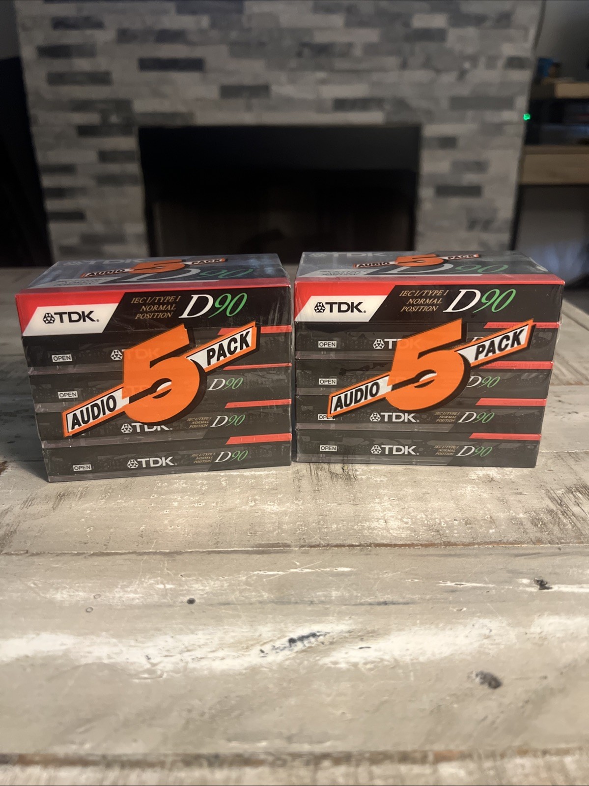 New Sealed TDK D-90 IECI / TYPE I Cassette Tape Lot Of 2 5-Pack Blank Tapes