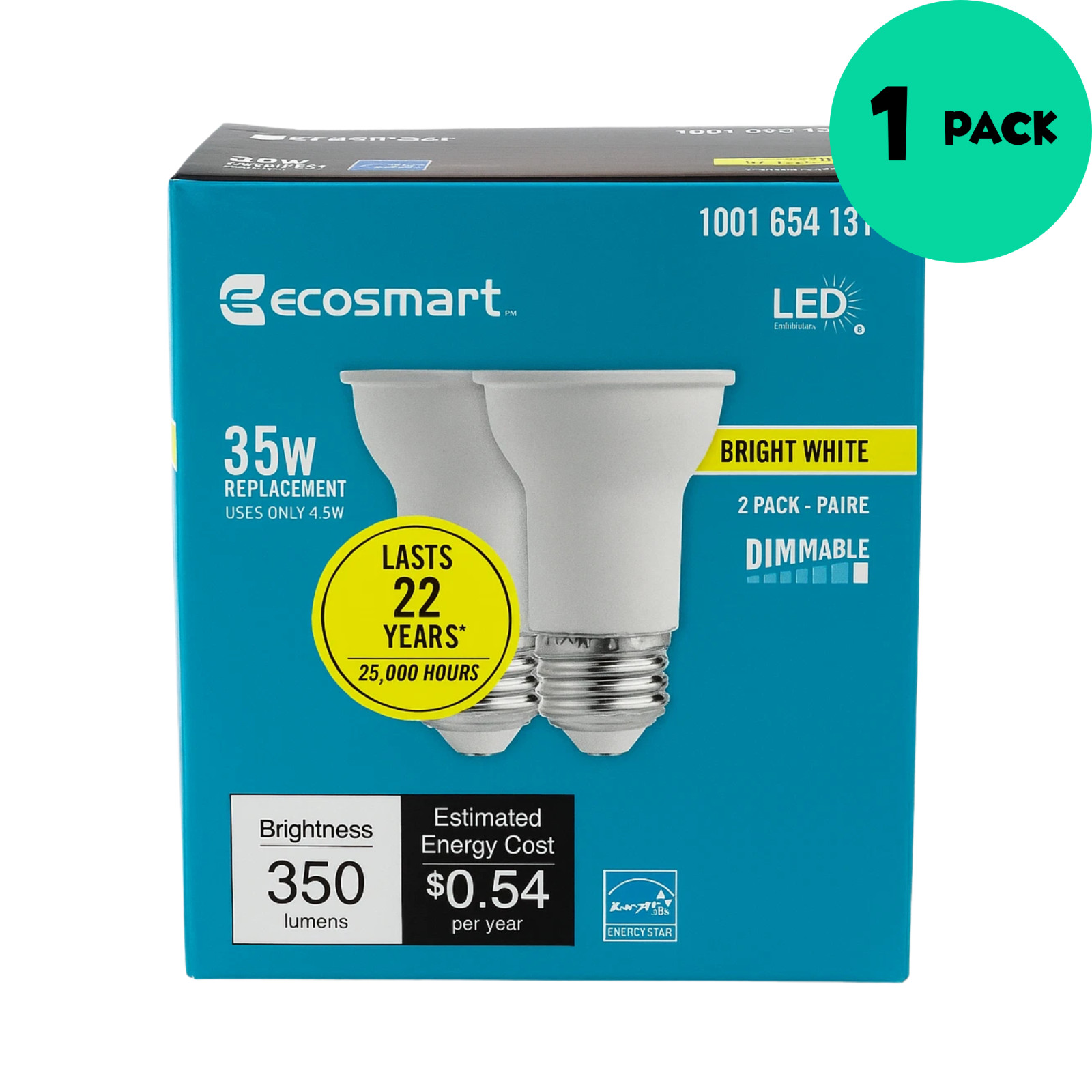 EcoSmart 35W LED Light Bulbs 2pk PAR16 Dimmable Flood Bright White | Long Life