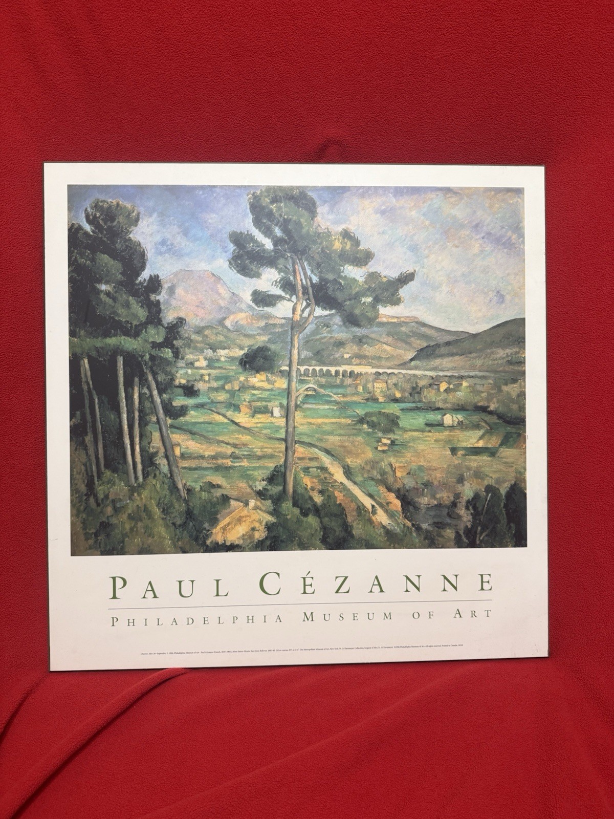 Vintage 1996 Paul Cezanne Philadelphia Museum Art Poster Wood Mount 26x26
