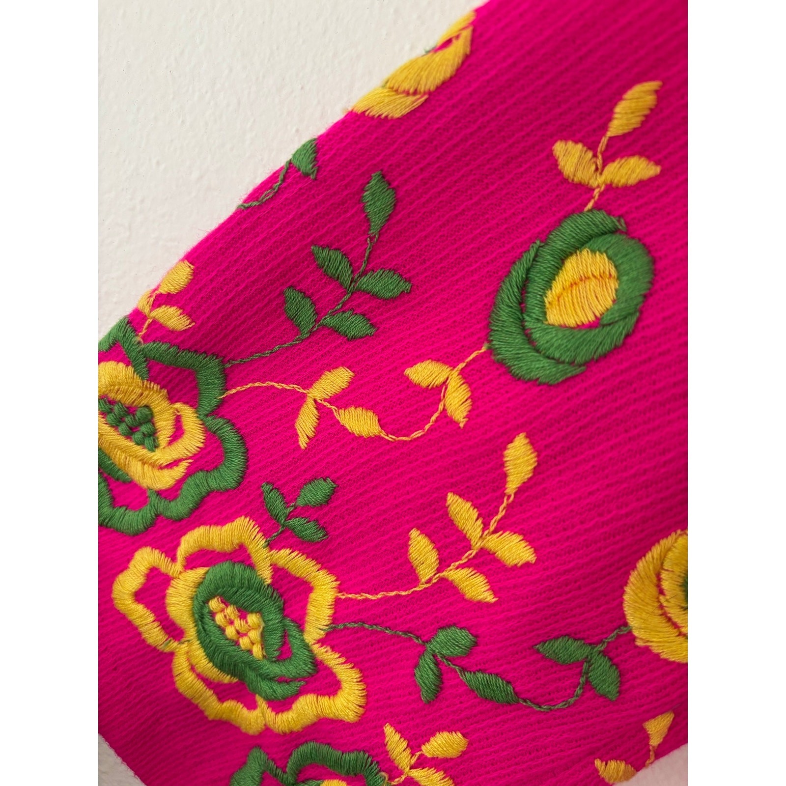 Vintage Carol Brent Montgomery Ward Pink Embroidered Shift Dress Mod Large