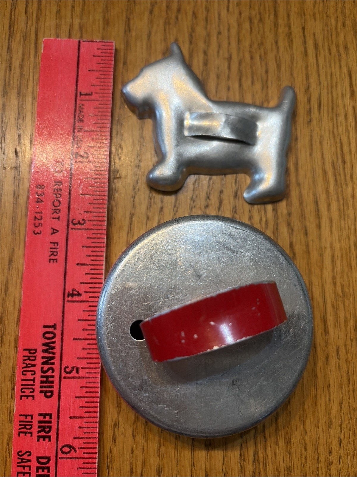 Vintage Aluminum Cookie Cutters Metal Biscuit Donut & Scottie Dog (as Is)